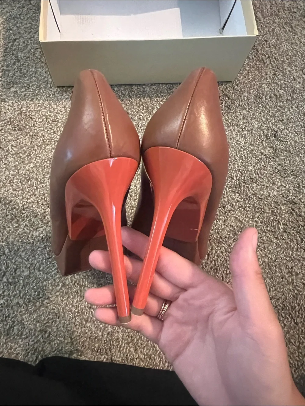 Michael Kors Brown Leather Platform Pumps | Size 10